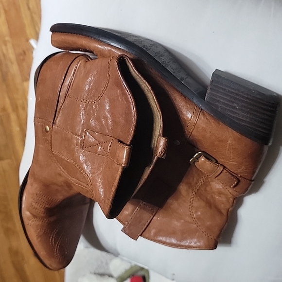 Franco Sarto women's waco brown leather upper western ankle boots booties 8.5 - Picture 10 of 11